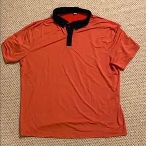 Lululemon Orange Black collar polo Vent tech